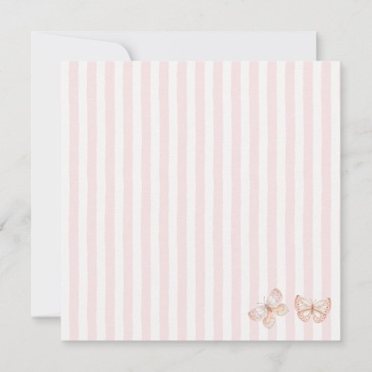 Een klein Butterfly Soft Boho Peach Baby shower Kaart (Achterkant)