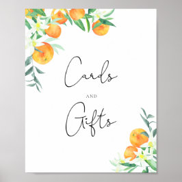 Een klein cadeaukaartje en cadeautje baby shower poster