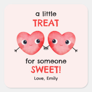 Een klein cadeautje voor een vriend zoet kleine ha vierkante sticker