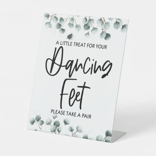 Een klein cadeautje voor je dansfeetbruiloft reclamebord met voetstuk (Voorkant)