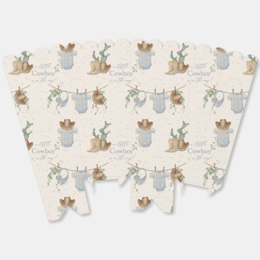 Een klein cowboy Baby shower Bedankdoosjes (Ongevouwen)