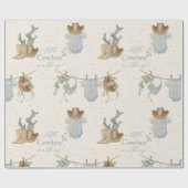 Een klein cowboy Baby shower Cadeaupapier (Vlak)
