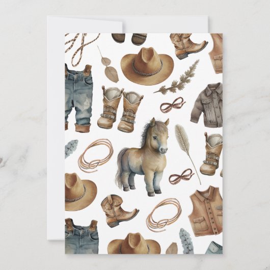 Een klein cowboy Baby shower Kaart (Achterkant)