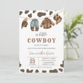 Een klein cowboy Baby shower Kaart (Staand voorkant)