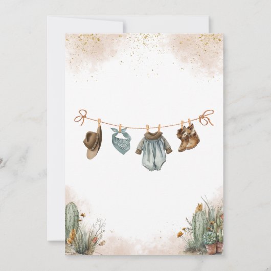 Een klein cowboy Baby shower Kaart (Achterkant)
