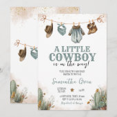 Een klein cowboy Baby shower Kaart (Voorkant / Achterkant)