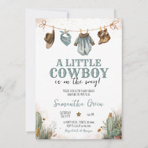 Een klein cowboy Baby shower Kaart