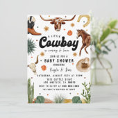 Een klein cowboy Baby shower Kaart (Staand voorkant)