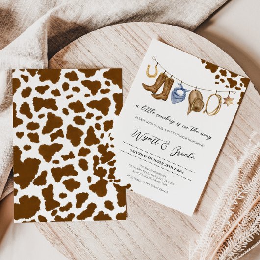 Een klein cowboy Baby shower Kaart