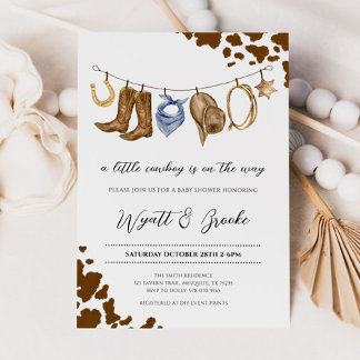Een klein cowboy Baby shower Kaart