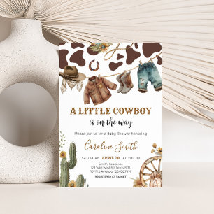 Een klein cowboy Baby shower Kaart