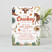 Een klein cowboy Baby shower Kaart (Staand voorkant)
