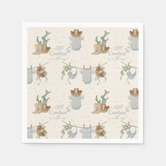 Een klein cowboy Baby shower Servet (Voorkant)