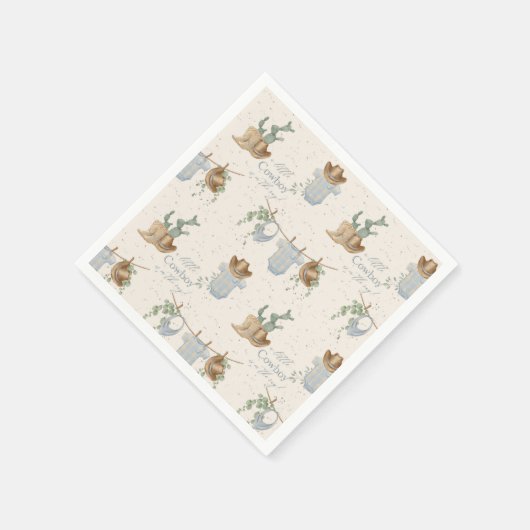 Een klein cowboy Baby shower Servet (Hoek)