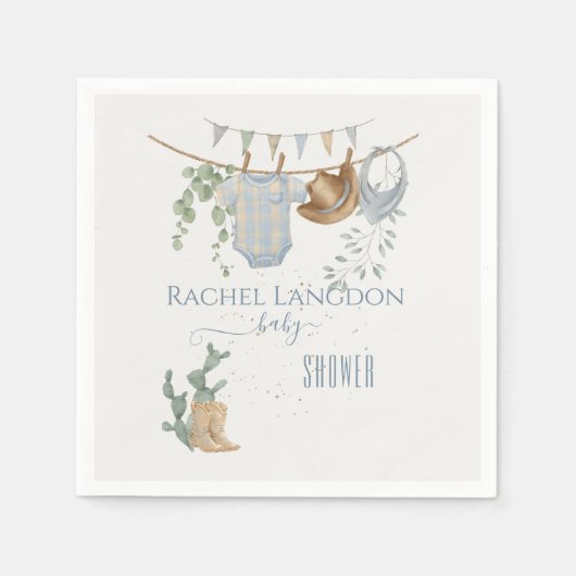 Een klein cowboy Baby shower Servet (Voorkant)