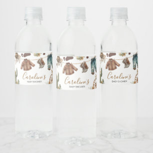Een klein cowboy Baby shower Waterfles Etiket