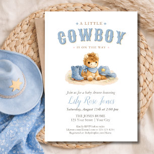 Een Klein Cowboy Is Op Weg Baby Shower Kaart