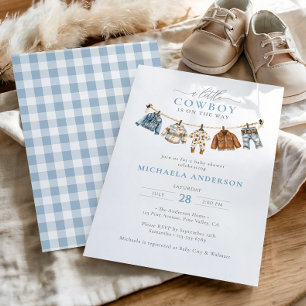 Een Klein Cowboy Is Op Weg Jongens Baby Shower Kaart