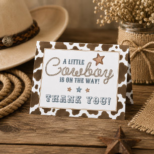 Een Klein Cowboy Komt Onderweg Baby Shower Bedankkaart
