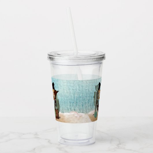 Een klein Cowboy Western Baby shower Acryl Drinkbeker (Links)