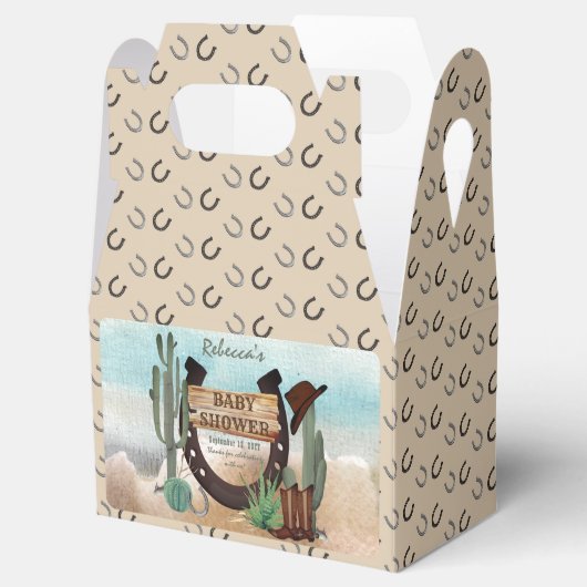 Een klein Cowboy Western Baby shower Bedankdoosjes (Geopend)