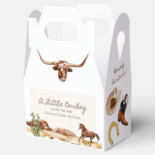 Een klein Cowboy Western Baby shower Bedankdoosjes (Geopend)