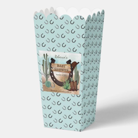 Een klein Cowboy Western Baby shower Bedankdoosjes (Voorkant)
