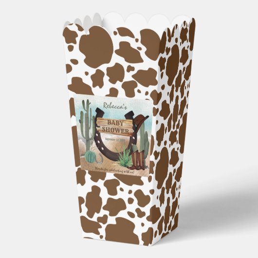 Een klein Cowboy Western Baby shower Bedankdoosjes (Achterkant)