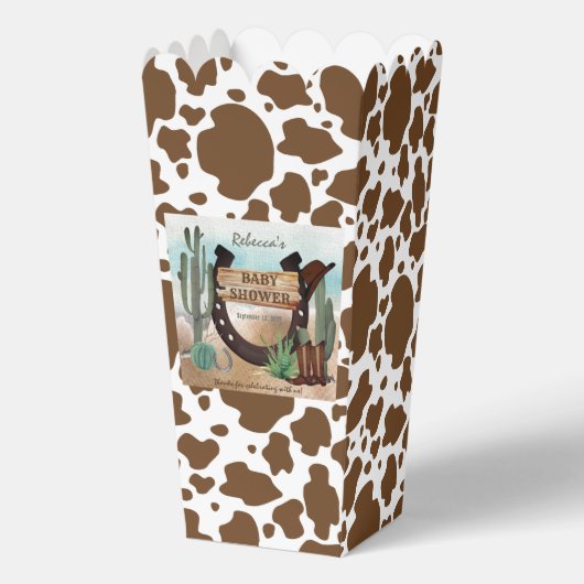 Een klein Cowboy Western Baby shower Bedankdoosjes (Voorkant)