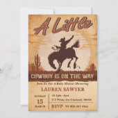 Een klein Cowboy Western Baby shower Kaart (Voorkant)