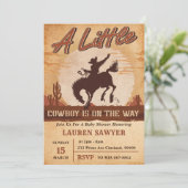 Een klein Cowboy Western Baby shower Kaart (Staand voorkant)