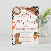 Een klein Cowboy Western Baby shower Kaart (Staand voorkant)