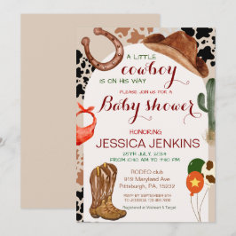 Een klein Cowboy Western Baby shower Kaart
