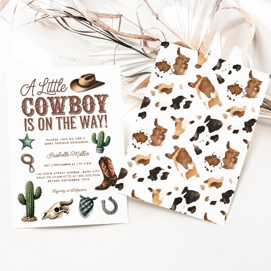 Een klein Cowboy Western Baby shower Kaart