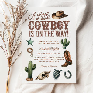 Een klein Cowboy Western Baby shower Kaart