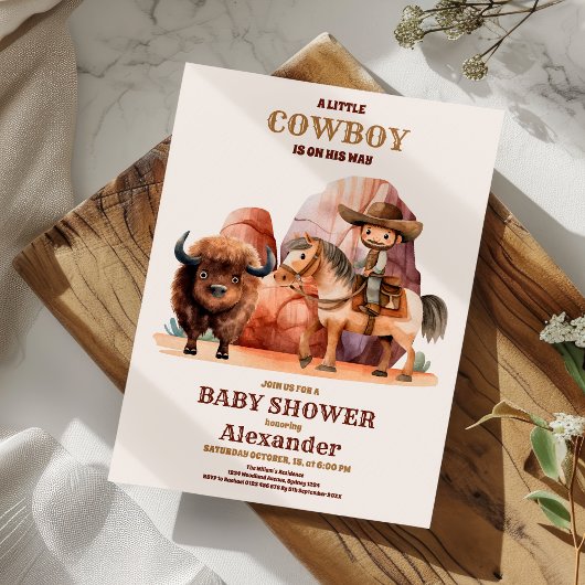Een klein Cowboy Western Baby shower Kaart