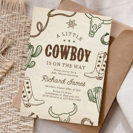 Een klein Cowboy Western Baby shower Kaart