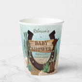 Een klein Cowboy Western Baby shower Papieren Bekers (Achterkant)