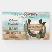Een klein Cowboy Western Baby shower Spandoek (Horizontaal)