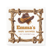 Een klein cowboylaarzen en touw western baby showe