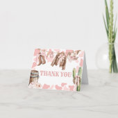 Een klein cowgirl Baby shower Bedankkaart (Voorkant)