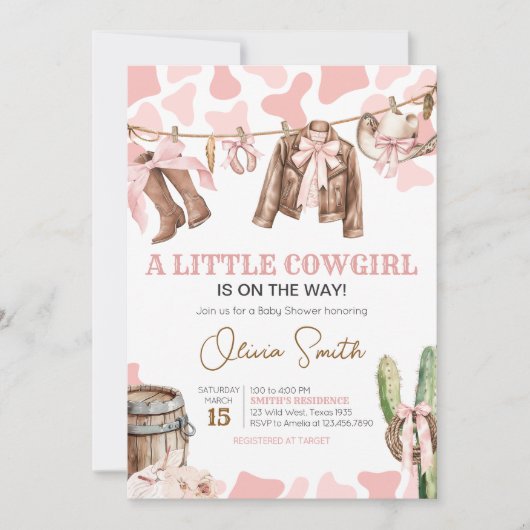 Een klein cowgirl Baby shower Kaart (Voorkant)