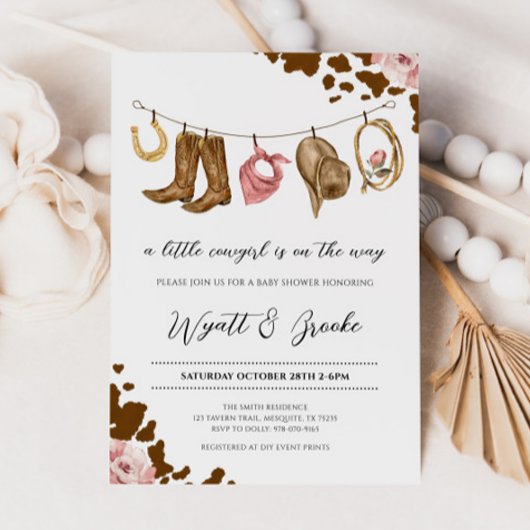 Een klein cowgirl Baby shower Kaart