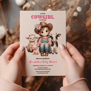 Een klein cowgirl Baby shower Kaart