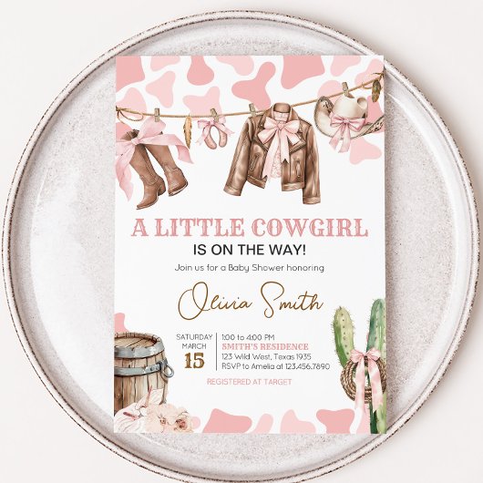 Een klein cowgirl Baby shower Kaart