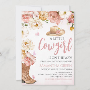 Een klein cowgirl Baby shower Kaart