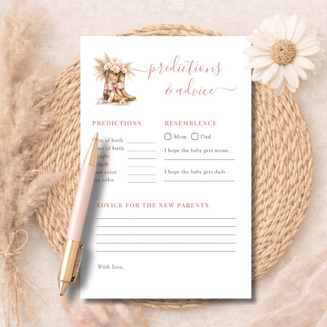 Een Klein Cowgirl Baby Shower Spel Voorspellingen  (Creator heeft geüpload)