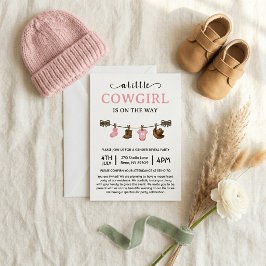 Een klein cowgirl komt eraan Baby Shower Kaart