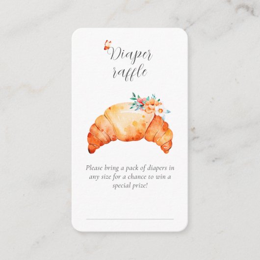 Een klein Croissant Diaper Baby shower Informatiekaartje (Voorkant)