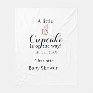 Een klein cupcake is op komst baby shower naam da fleece deken